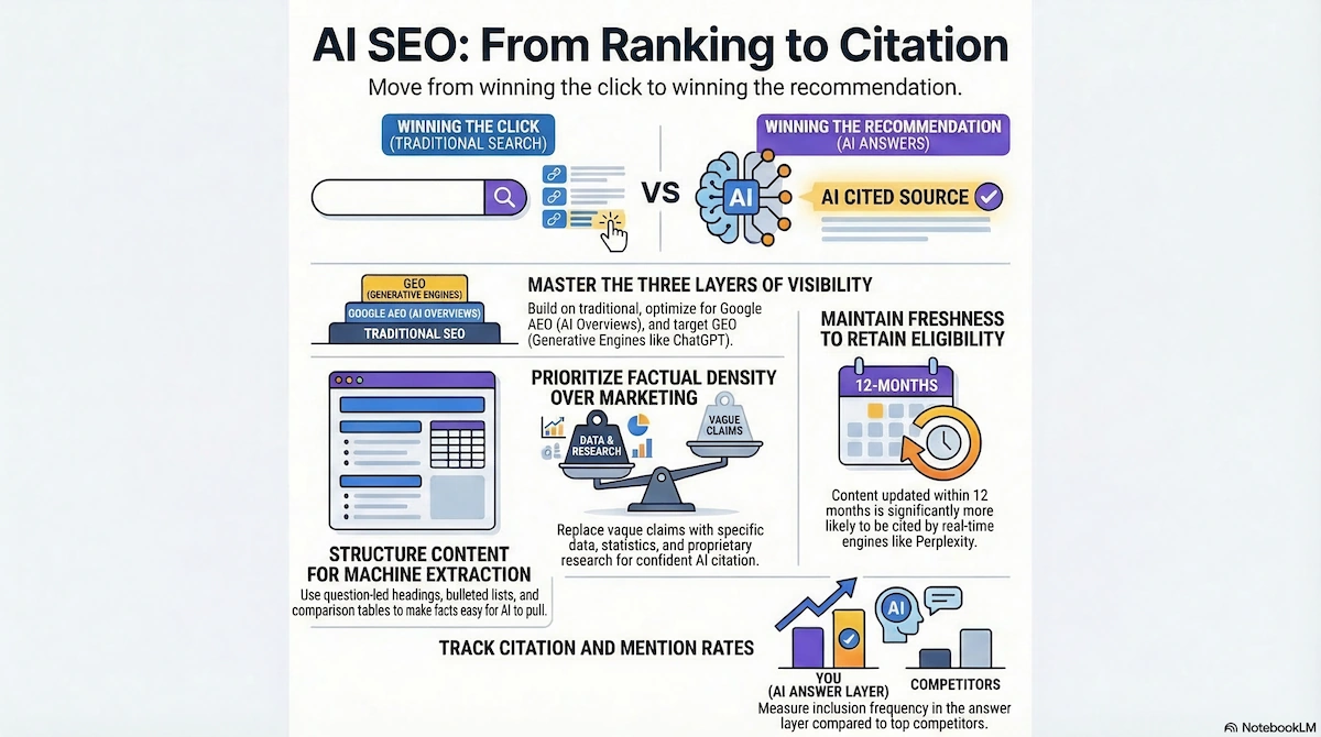 AI-powered search results showing brand citations across ChatGPT, Perplexity, and Google AI Overviews